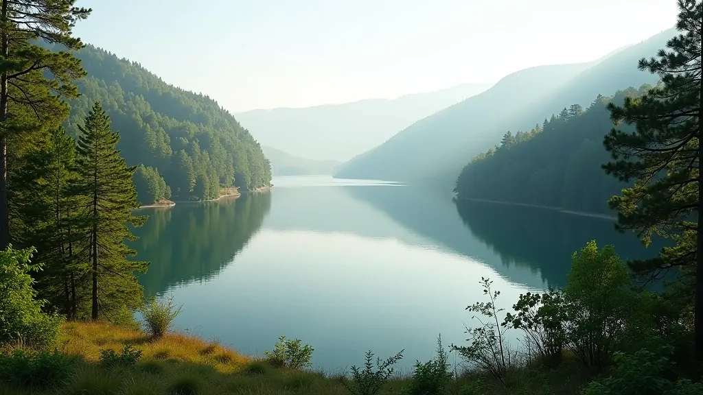 Skaists skats uz Āraišu ezeru no pauguves, meži apkārt, putnu skaņas, miets waters